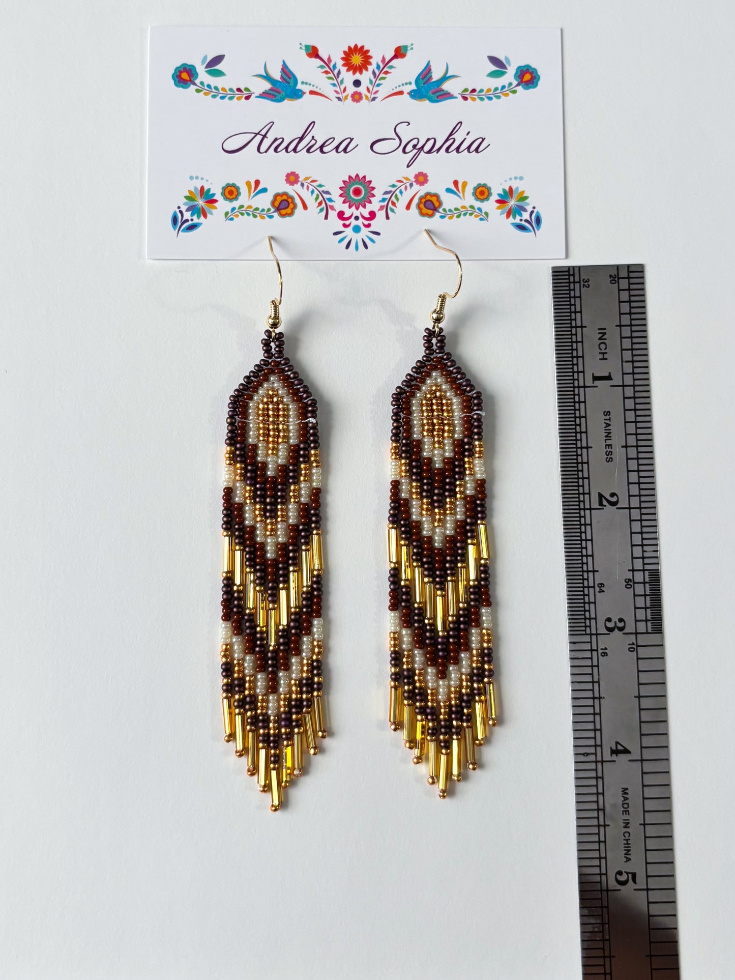Earth Tones Chevron Beaded Earrings