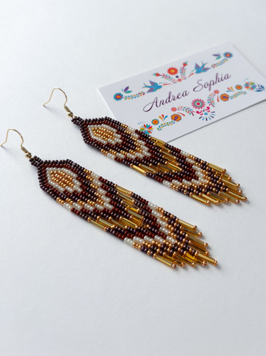 Earth Tones Chevron Beaded Earrings