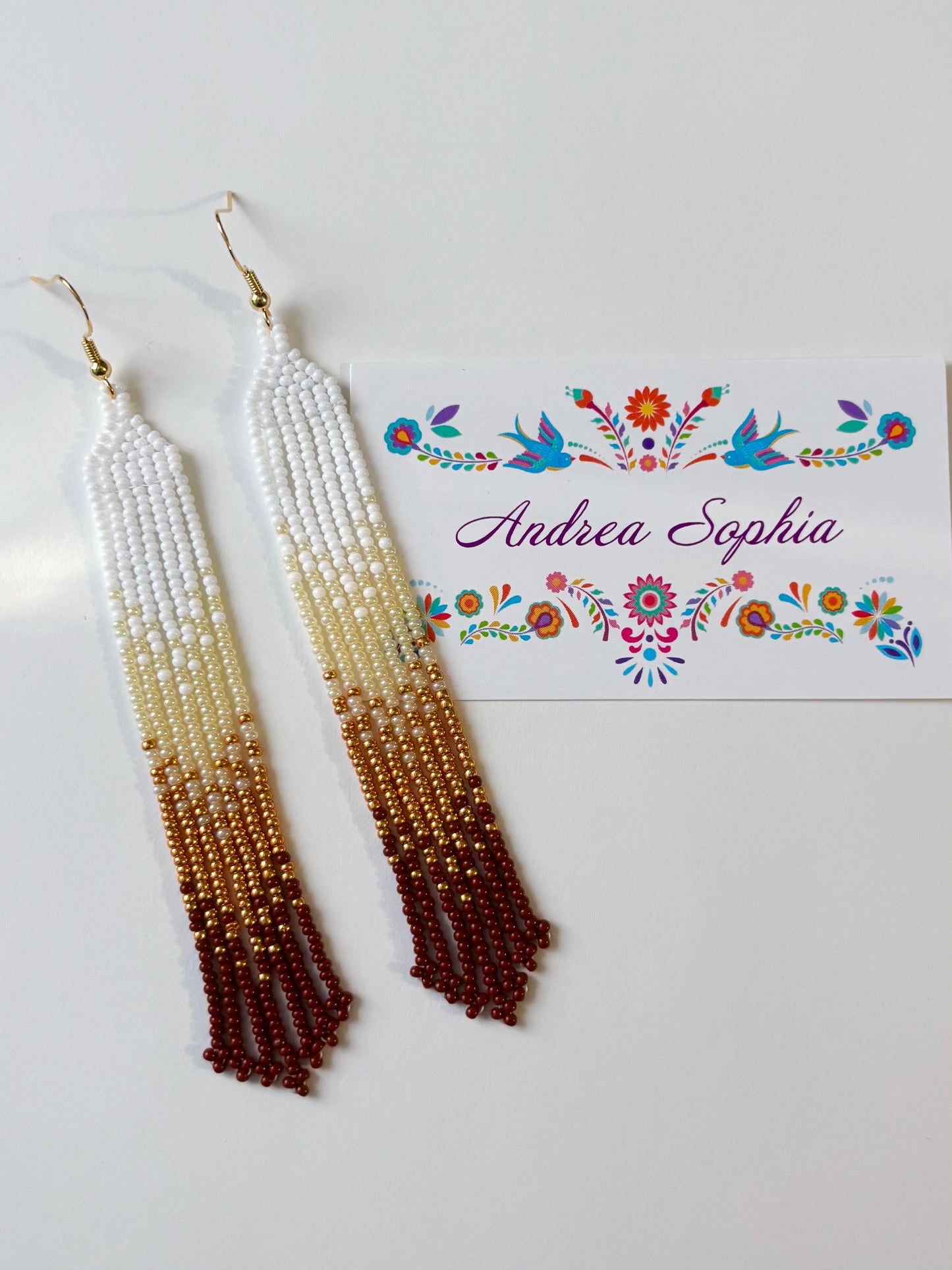 Earth Tones Gradient Beaded Earrings