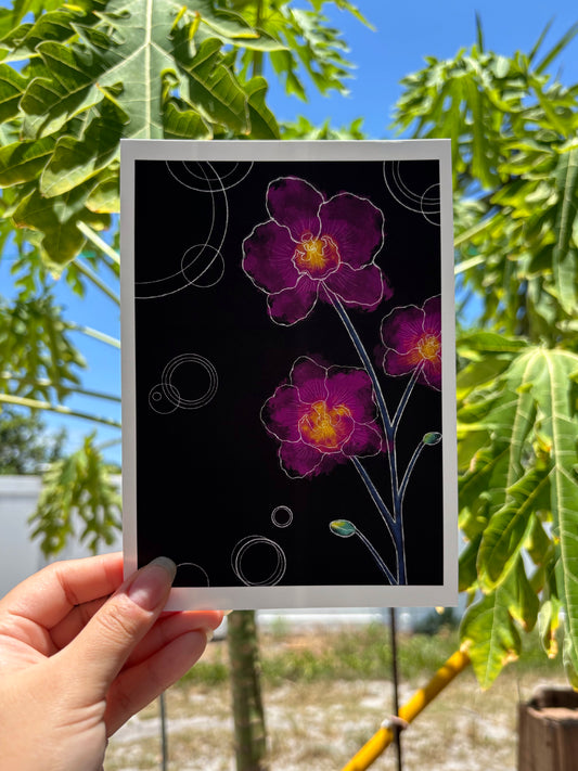 “Orchids and Orbits” Art Print 5x7