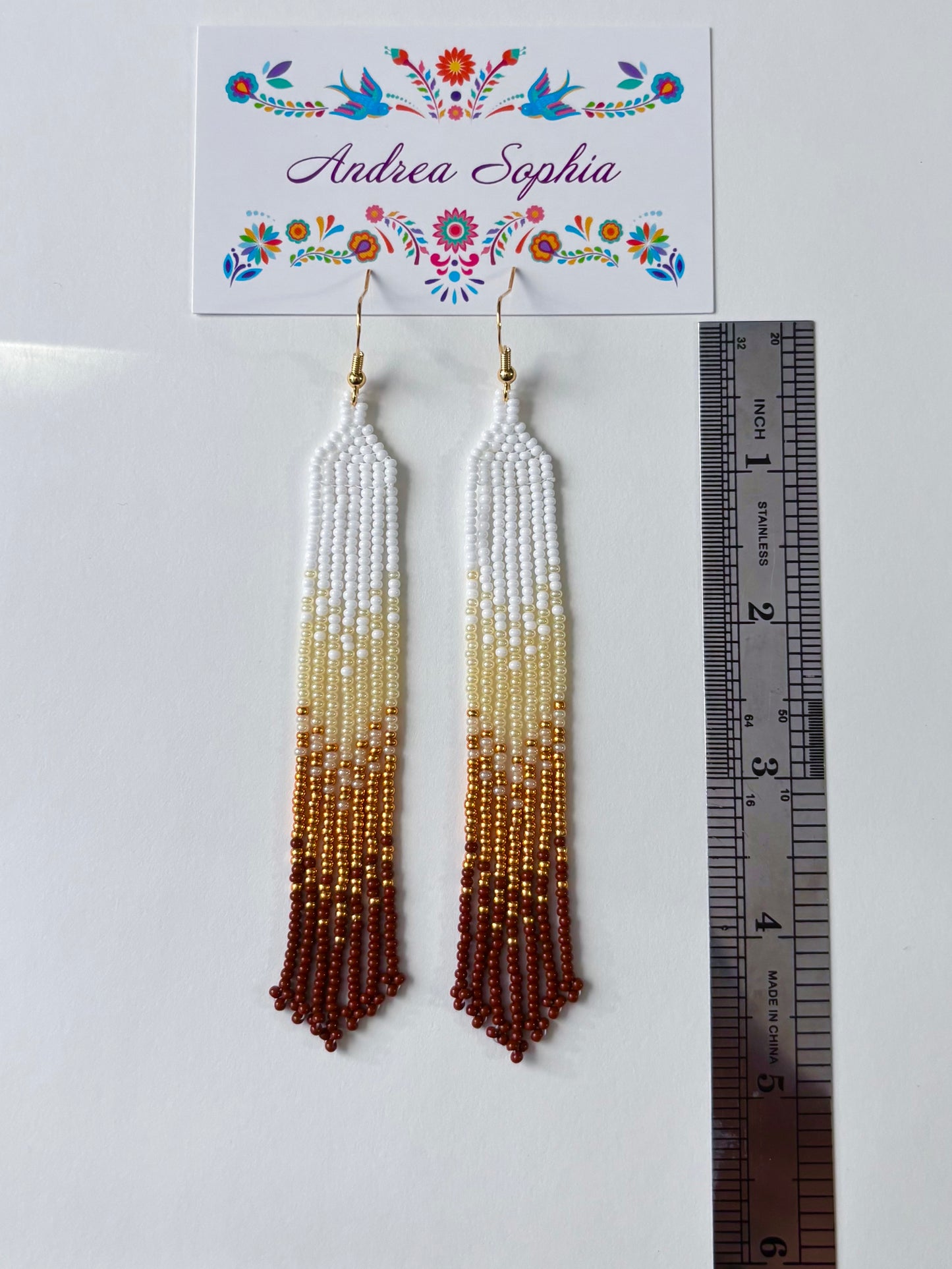 Earth Tones Gradient Beaded Earrings