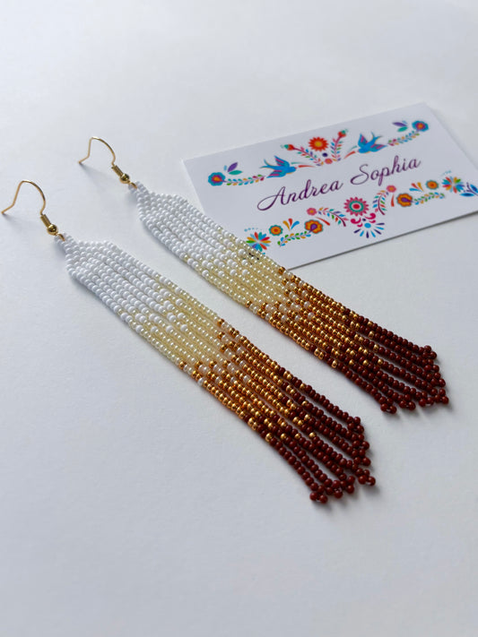 Earth Tones Gradient Beaded Earrings