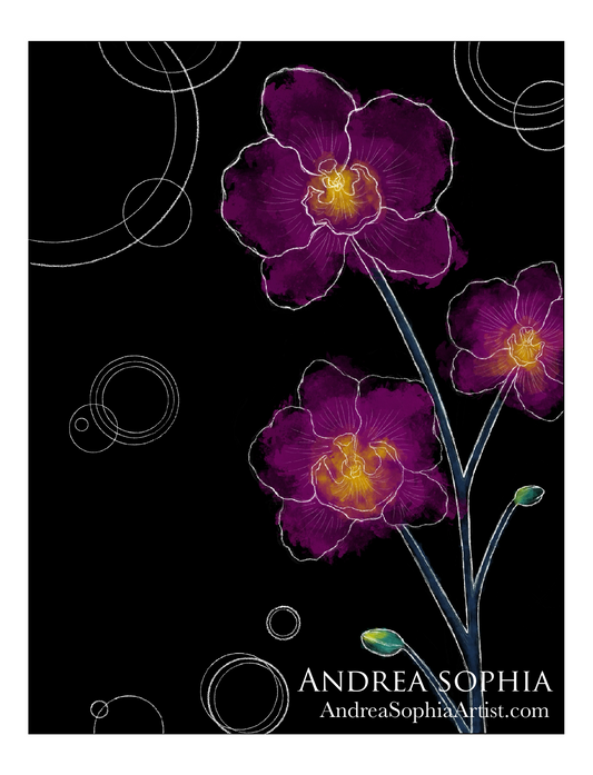 “Orchids and Orbits” Art Print 5x7