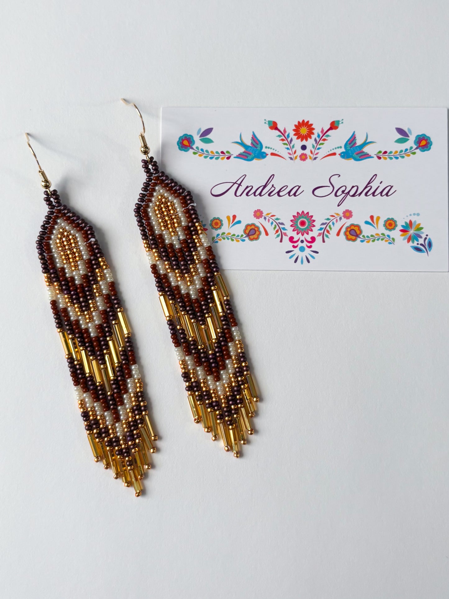 Earth Tones Chevron Beaded Earrings